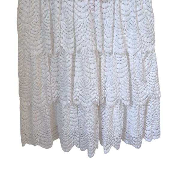 Lilly Pulitzer Faye Lace Ruffle V-Neck Mini Dress with a Scalloped Hem - Picture 6 of 7